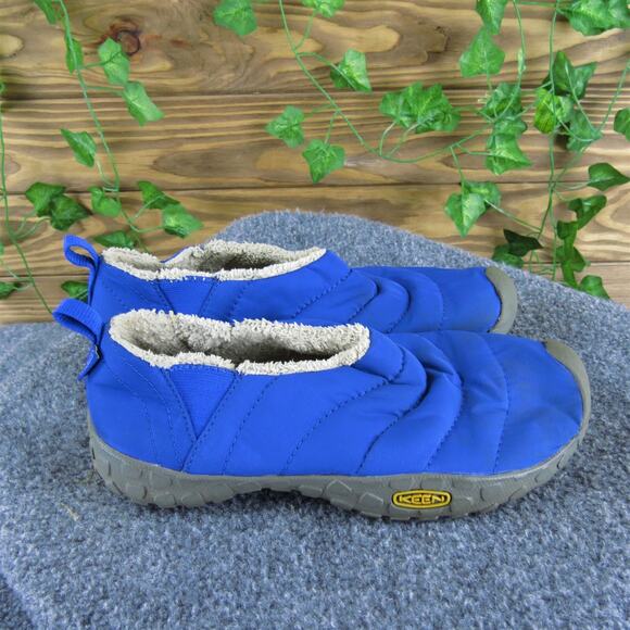 KEEN Boys Slippers Shoes Sz Y 5 Medium Slipper Blue Fabric Slip On - Picture 3 of 6